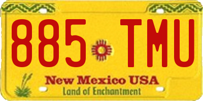 NM license plate 885TMU