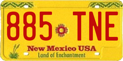 NM license plate 885TNE
