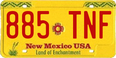 NM license plate 885TNF