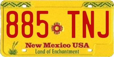 NM license plate 885TNJ