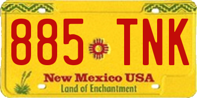 NM license plate 885TNK