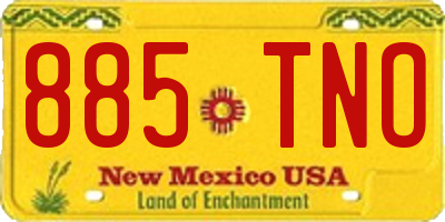 NM license plate 885TNO