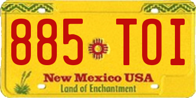 NM license plate 885TOI