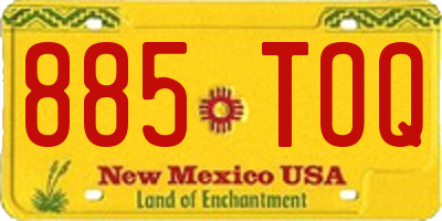NM license plate 885TOQ