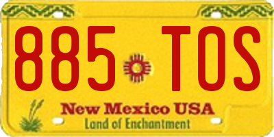 NM license plate 885TOS