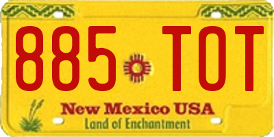 NM license plate 885TOT