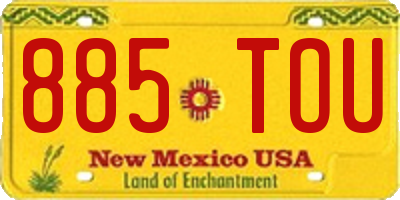 NM license plate 885TOU