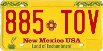 NM license plate 885TOV