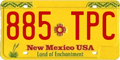 NM license plate 885TPC