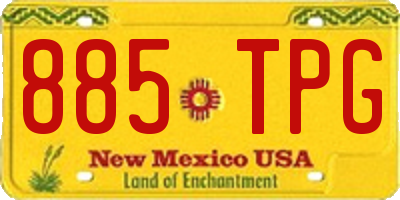 NM license plate 885TPG
