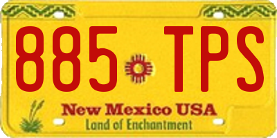 NM license plate 885TPS