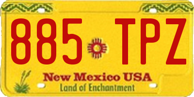 NM license plate 885TPZ