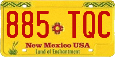 NM license plate 885TQC