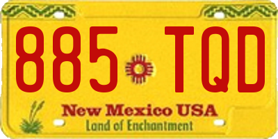 NM license plate 885TQD