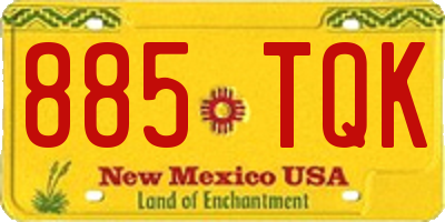 NM license plate 885TQK