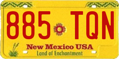 NM license plate 885TQN