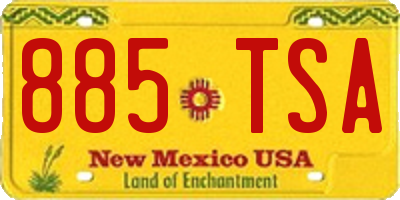 NM license plate 885TSA