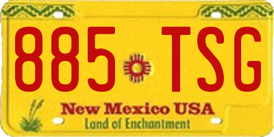 NM license plate 885TSG