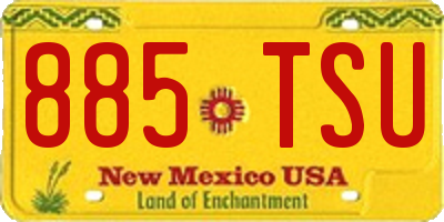 NM license plate 885TSU