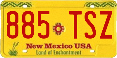 NM license plate 885TSZ