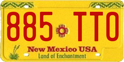 NM license plate 885TTO