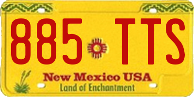 NM license plate 885TTS