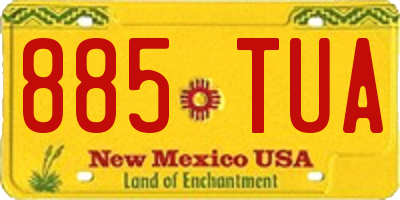 NM license plate 885TUA
