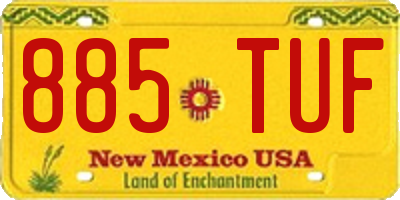 NM license plate 885TUF