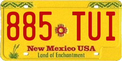 NM license plate 885TUI