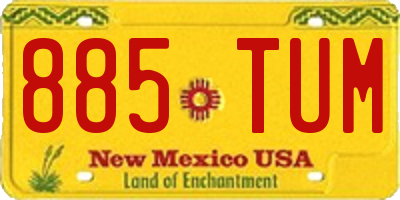 NM license plate 885TUM