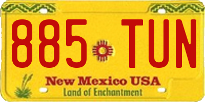 NM license plate 885TUN