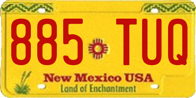 NM license plate 885TUQ