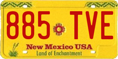 NM license plate 885TVE