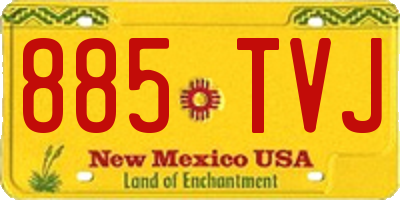NM license plate 885TVJ