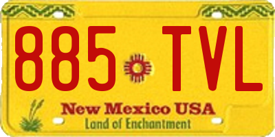 NM license plate 885TVL