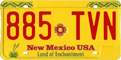 NM license plate 885TVN