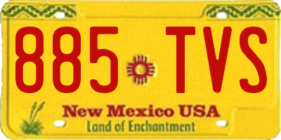 NM license plate 885TVS