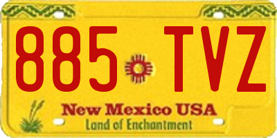 NM license plate 885TVZ