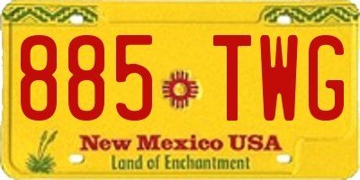 NM license plate 885TWG