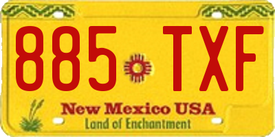 NM license plate 885TXF