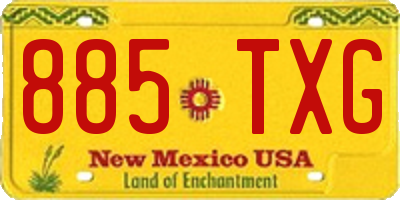 NM license plate 885TXG