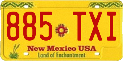 NM license plate 885TXI