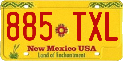 NM license plate 885TXL