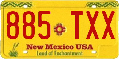 NM license plate 885TXX