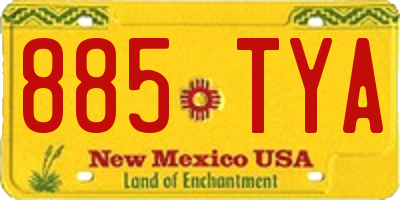 NM license plate 885TYA