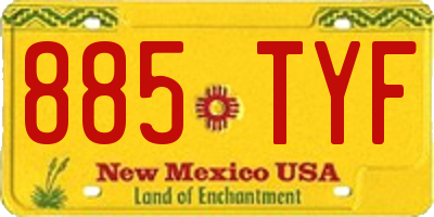 NM license plate 885TYF