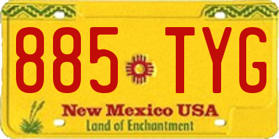 NM license plate 885TYG