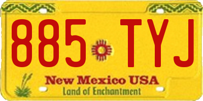 NM license plate 885TYJ