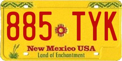 NM license plate 885TYK