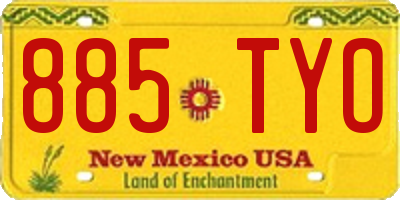 NM license plate 885TYO